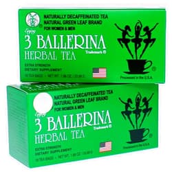 3 Ballerina Tea Drink Extra Strength, 18 Count (Pack of 2)