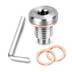 DEEFILL Magnetic Stainless Steel Crankcase Engine Oil Drain Plug with Copper Washer Fit for CR250 CR480, Polaris RZR Sportsman Ranger Scrambler, Kawasaki, Yamaha and More Select ATV,Bike, Motor Models