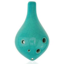 OcarinaWind 6 Hole Ocarina Ceramic Ocarina Wine Bottle Style Ice Crack Glazed Craft China Blue - Alto C, Gift Idea
