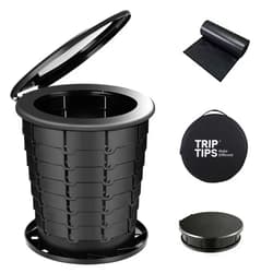 TRIPTIPS Upgrade Retractable Portable Toilet Travel Toilet Adjustable Height Camping Toilet Portable Potty for Adults Kids, Foldable Portable Toilet for Camping/Car