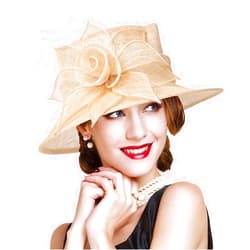HIMESPORT Sinamay Bowler Fascinators Hats for Women Flower Feather Wedding Bridal Cocktail Tea Party Dress Hat