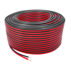 Zhevrax 18 Gauge 100% Copper Zip Cable | True 18 AWG (American Wire Guage) Stranded OFC 2 pin Conductor Bonded for DC Power Car Audio LED Light Trailer Remote Hookup Landscape Wiring (100' Red & 100ft Black)