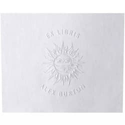 Pickled Stamps Personalized Embosser Book Stamp - from The Library of | Book Embosser | Custom Embosser Stamp | Ex Libris Embosser | Personalized Embosser | Celestial Design 1 5/8