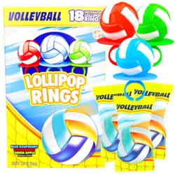 Imaginings 3 Volleyball Lollipop Rings, Individually Wrapped Candy for Party Favors, Goodie Bags, and Team Parties, Box of 18