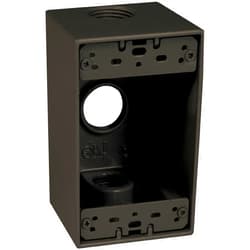 TayMac SD375Z Weatherproof Box, 1-Gang, (3) 4-Inch Outlets, Deep, Bronze