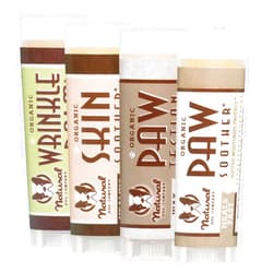 Natural Dog Company Powerhouse Bundle, Includes 4 Healing Balms that Relieve Skin Irritations, Cracked Paws, Organic, All Natural Ingredients, 0.15oz Trial Sticks