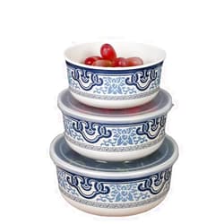 SKKAH Nesting Mixing Bowls with Lids, Set of 3, Airtight Melamine Mixing Bowl for Food Storage, Meal Prepping, Salad, Fruits, Unbreakable(39oz, 26oz, 18oz)