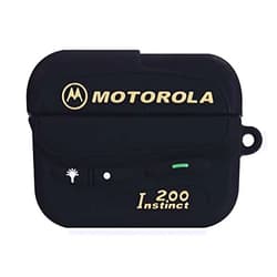 ChillNChic AirPods Pro Case Soft Silicone Black Motorola Beeper Cover with Hook Clip for Apple AirPodspro AirPods 2019 3D Cartoon Protective Cool Fun Fashion Unique Creative Special Girls Men Guys