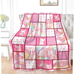 Lokesvararaja Pink Pig Blanket Pig Gifts for Pig Lovers Women Girls Lightweight Soft Flannel Throw Blankets for Couch Bed Sofa Cute Decor Small-Kid (50×40inches)