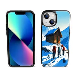 SHENCANG BLUE Card Wallet Phone Case for iPhone 13 with Hiker-BT30 Design - Kickstand - Secure Magnetic Closure - Multiple Card Slots and Cash Pocket