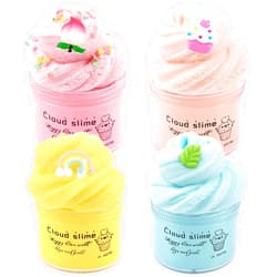Aeyiakov Cloud Slime Kit - 4 Pack Soft and Non-Sticky Slime, for Kids Party Favors, School Education and Stress Relief, Great Birthday Gifts for Girls and Boys