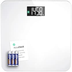 Greater Goods Digital AccuCheck Bathroom Scale for Body Weight, Capacity up to 400 lbs, Batteries Included, Ash Grey