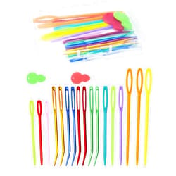 FIVEIZERO 19 Pcs Yarn Needles Set, Assorted Yarn Needles Bent Tapestry Needle Weaving Needle Darning Needles Plastic Needles Large Eye Blunt Knitting Needles for Sewing Crochet 03