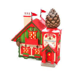 Department 56 North Pole Village Pine Cone Bed and Breakfast Lit Building, 6.97 Inch, Multicolor