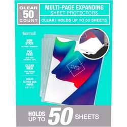 Samsill High Capacity Sheet Protectors, 50 Pack, 8.5x11 Inch Page Protectors for 3 Ring Binder, Heavy Duty, Multi-Page Protector, Holds 50 Sheets, Top Loading, Acid Free