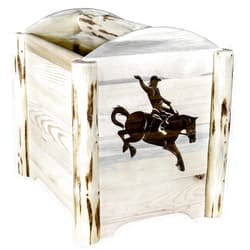 212 Main Montana Collection Magazine Rack with Laser Engraved Bronc Design
