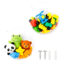 Gomos Acrylic Wall Organizer - 2-Pack Wall Toy Storage and Display - Transparent Bubble Organizer for Kids Room - Easy Installation, Back Panel Included