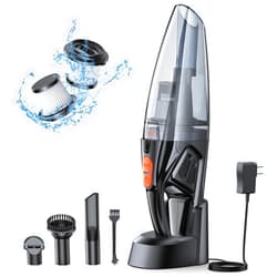 Otemly Handheld Vacuum Cordless Rechargeable 9KPA - [Fast Charging Dock] Portable High Power Suction Car Vacuum Cleaner with LED Light, 2 HEPA Filters, Dust Busters Wet and Dry for Home/Car/Office/Pet