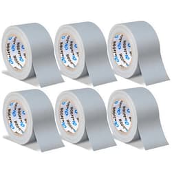 Oleitodh Grey Gaffers Tape 3 inch 6 Pack, Heavy Duty Gaffer Tape Bulk, No Residue Cloth Fabric Matte Finish Gaffing Tape Dance Floor,Non-Reflective Gaff Tape Hand Tear Self-Adhesive for Cable Stage Photography
