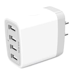 AILKIN USB Charger Cube, Wall Charger Plug, AILKIN 4.8A 4-Muti Port USB Adapter Power Plug Charging Station Box Base Replacement for iPhone 15 14 13 12 11 Pro Max/X/8, iPad, Samsung Phones USB Charging Block