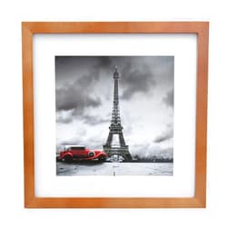Egofine 11x11 Picture Frame, Display Pictures 4x4 or 8x8 with Mat or 11x11 Without Mat Made of Solid Wood Covered by Plexiglass for Table Top Display and Wall Mounting Photo Frame, Light Brown