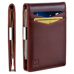 SERMAN BRANDS Money Clip Wallet - Mens Wallets slim Front Pocket RFID Blocking Card Holder Minimalist Mini Bifold