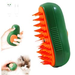 LorSou Steamy Cat Brush, 3 in 1 Cat Steamy Brush, Electric Cat Steam Brush, Cat Grooming Brush Silicone Self Cleaning Steam Brush for Massage,Clean and Removing Loose Hair