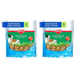 Kaytee Timothy Biscuits Baked Treat for Pet Guinea Pigs, Rabbits & Other Small Animals, Apple, 4 oz (Pack of 2)