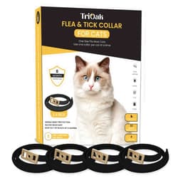 TriOak Flea Collar for Cats: 4 Pack Cat Flea Collar - Flea and Tick Collar for Cats - Cat Flea and Tick Collar - Kitten Flea Collar, 4 Pack