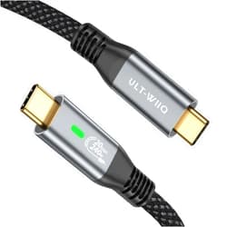 ULT-WIIQ USB C to USB C Cable 240W High Speed USB 3.2 Gen 2X2 Cable Support PD 3.1 Fast Charging 20Gbps Data Transfer 4K Video Durable Nylon Braided USB C Data Cable for iPhone 15 Samsung MacBook 1FT
