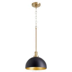 Quorum International Quorum 876-6980 Transitional One Light Pendant in Brass - Antique Finish,