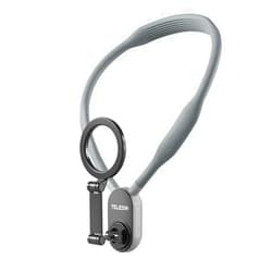 TELESIN° Magnetic Neck Mount for Phones, Neck Cell Phone Holder POV/Vlog Selfie Mount Hand Free Phone Neck Holder Chest Stand Strap Video Recording for iPhone 16 15 14 13 12 Seires Android Phones Gray