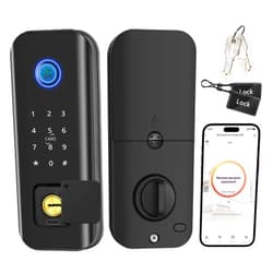 Gapiks Smart Lock, Keyless Entry Door Lock, Smart Door Lock, Fingerprint Door Locks for Front Door, Touchscreen Keypad, App Remote Control, Rechargeable