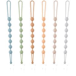 Eascrozn Baby Pacifier Clip, 6 Pack Silicone Pacifier Holder with One Piece Design for Baby Boy and Girl, BPA Free Soft Flexible Paci Binky Clips