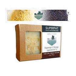 Handmade SUPERFAT NATURAL HANDCRAFTED SOAP, FAIR TRADE OILS, 6 OZ BAR, GARDENERS