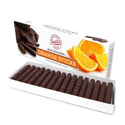 Sweet Candy Company Dark Chocolate Orange Sticks - Gourmet Chocolate Covered Sticks, Chocolate Fruit Flavored Sticks, Gift Idea for Holidays, Gluten Free, Kosher - 10.5 oz Box