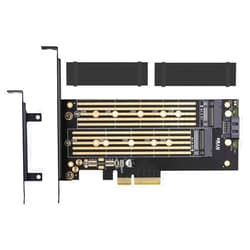 MHQJRH Dual M.2 PCIE Adapter for SATA or PCIE NVMe SSD with Advanced Heat Sink Solution,M.2 SSD NVME (m Key) and SATA (b Key) 22110 2280 2260 2242 2230 to PCI-e x 4 Host Controller Expansion Card