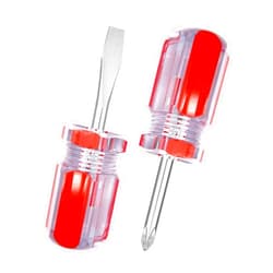 Buspoll Stubby screwdriver, Small screwdriver, flat/Phillips/short screwdriver(6x38mm)