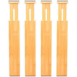 Aubeco 4 pcs Bamboo Drawer Dividers, 13