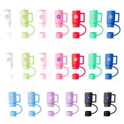 Auidy_6TXD 20 Pcs Straw Toppers for Stanley, Straw Covers Cap Fit for Stanley Cup Straw Cover Compatible with Stanley 30&40 Oz Tumbler 10mm Straw Covers Cap for Stanley Cups Accessories (Style 2)