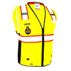 KwikSafety - Charlotte, NC - BIG KAHUNA Safety Vest [11 Pockets] Class 2 ANSI OSHA Reflective High Visibility Heavy Duty Surveyor Construction Lightweight Industrial Work Gear/Yellow 2XL