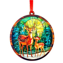 SUFAVN Deer Christmas Ornament – 2-Layer Wood & Acrylic Deer Ornament for Nature Lovers – Laser-Cut Deer Ornament for Christmas Tree – Festive Gifts for Deer Lovers – 2024 Holiday Home Decor