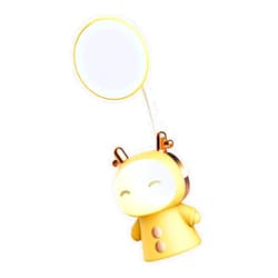 Fockety Cartoon LED Desk Lamp, Flicker-Free, Eye Caring Desk Lamp, Adjustable Brightness for Kids Bedroom (Lemon Yellow)