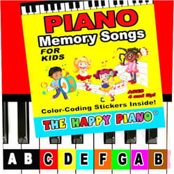 The HAPPY PIANO KIT for Memory. Color Stickers & Song Activity Kit for Kids - Booklet w/12 Songs, 3 Coding Sticker Sets, Reward Stickers, Easy 2 Follow, Ages 4 & up. Digital Baby Shark Lesson