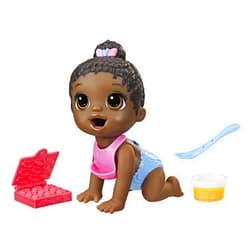 Baby Alive Lil Snacks Doll, Eats and Poops, Snack-Themed 8-Inch Baby Doll, Snack Box Mold, Toy for Kids Ages 3 and Up, Black Hair