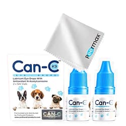 Peermax Can-C K9 Eye Drops for Dogs | Lubricant Eye Drops with antioxidant n-acetylcarnosine for Pets | Based on The Original Can-C Formula | Also Includes a Microfiber Multipurpose Cleaning Cloth