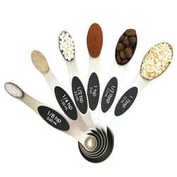 Bestton Magnetic Measuring Spoons Set, Dual Sided Stainless Steel Teaspoon Tablespoon Measuring Spoons, Fits in Spice Jars, Set of 6