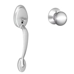 SCHLAGE Scht9|#Schlage FE285 PLY 626 ORB Plymouth Trim Lower Half Front Entry Handleset with Orbit Knob, Satin Chrome