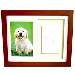 tiny ideas Paw Print Keepsake Impression Kit, No Mess Pet Clay Paw Print Mold for Dog and Cat, Ideal Personalized Gift or Memorial Frame for Pet Parents