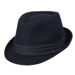 CXQRR Womens Mens Classic Felt Trilby Hat Short Brim Fedora Hat Black Manhattan Gangster Jazz Hat for Unisex